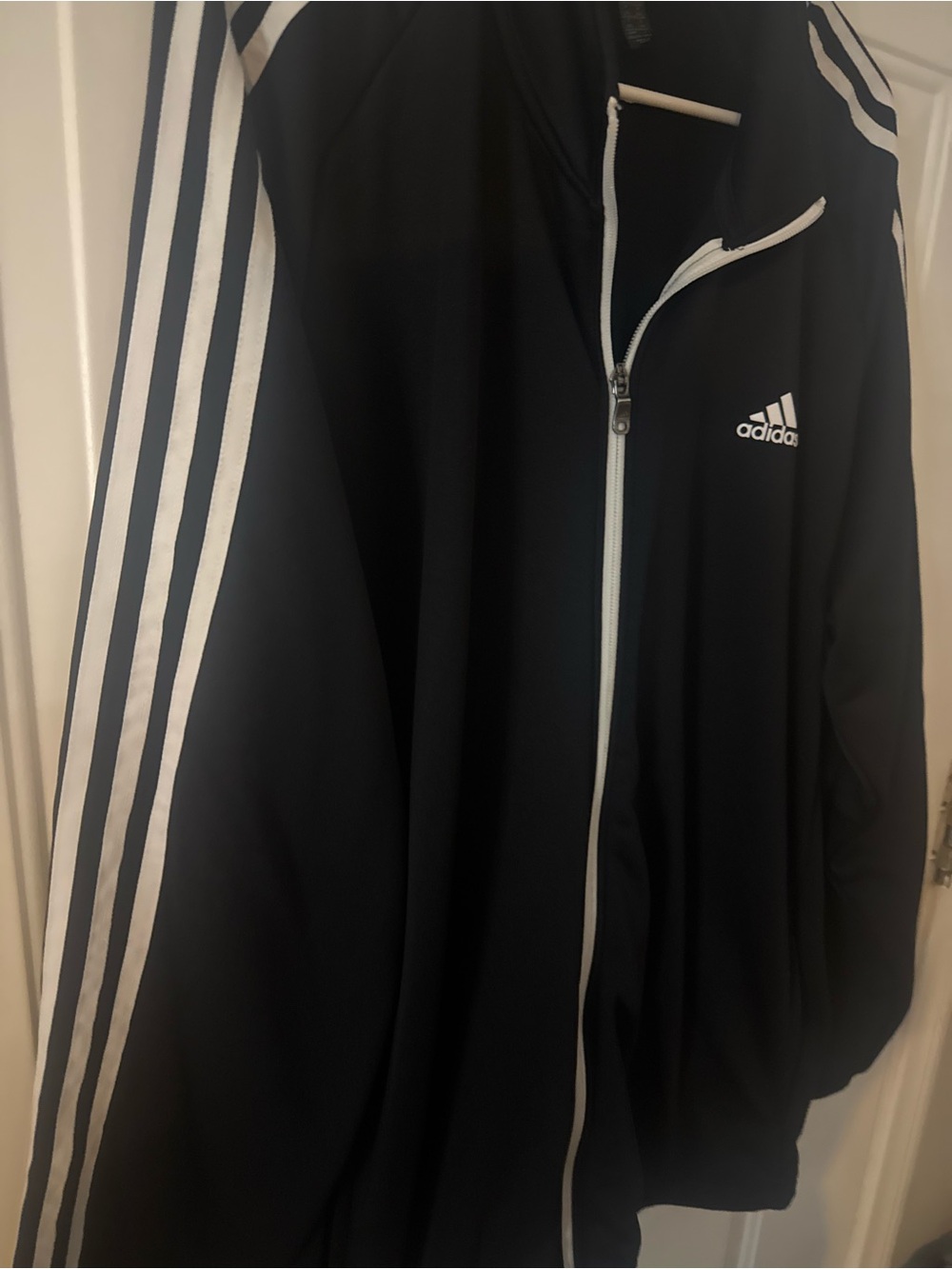 adidas Black Performance Track Jacket with White Stripes